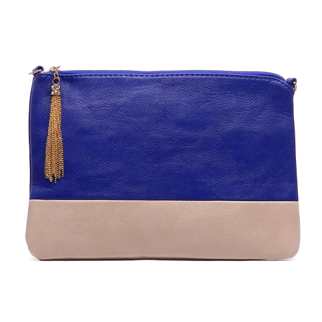 blue colorblock pouch